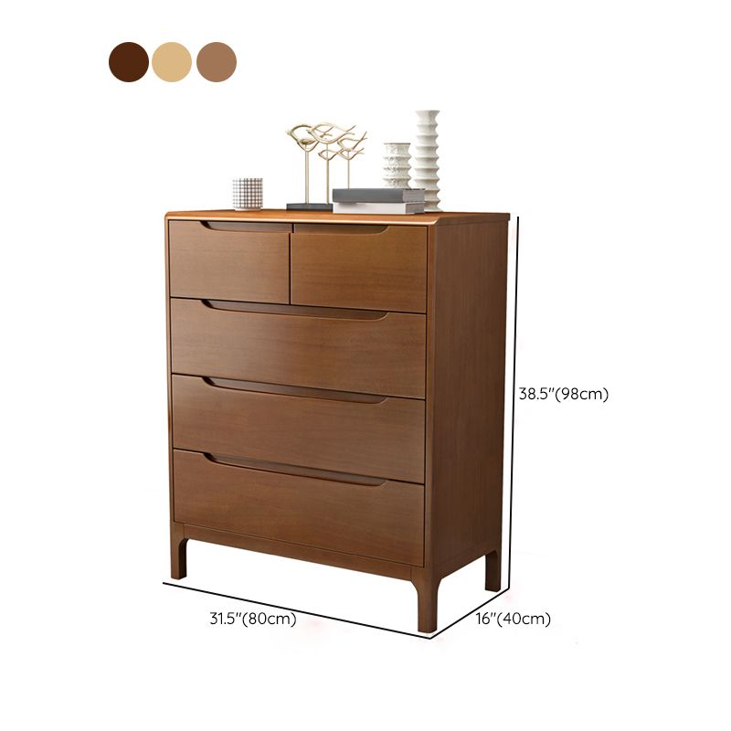 Rubber Wood Contemporary Chest Bedroom Storage Chest with Drawers