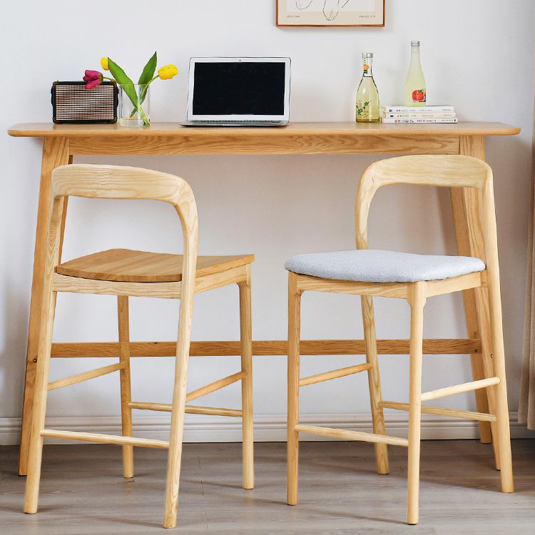 Contemporary Solid Wood Bar Dining Table Rectangle Bar Table in Natural