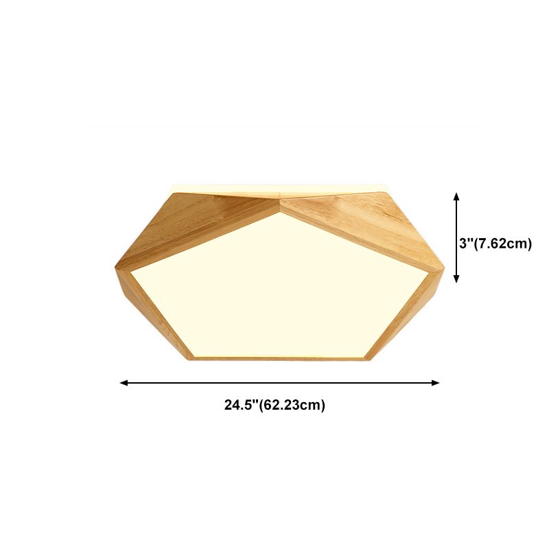 Wooden Flush Mount Ceiling Lighting Fixture Modern LED Ceiling Light for Bedroom