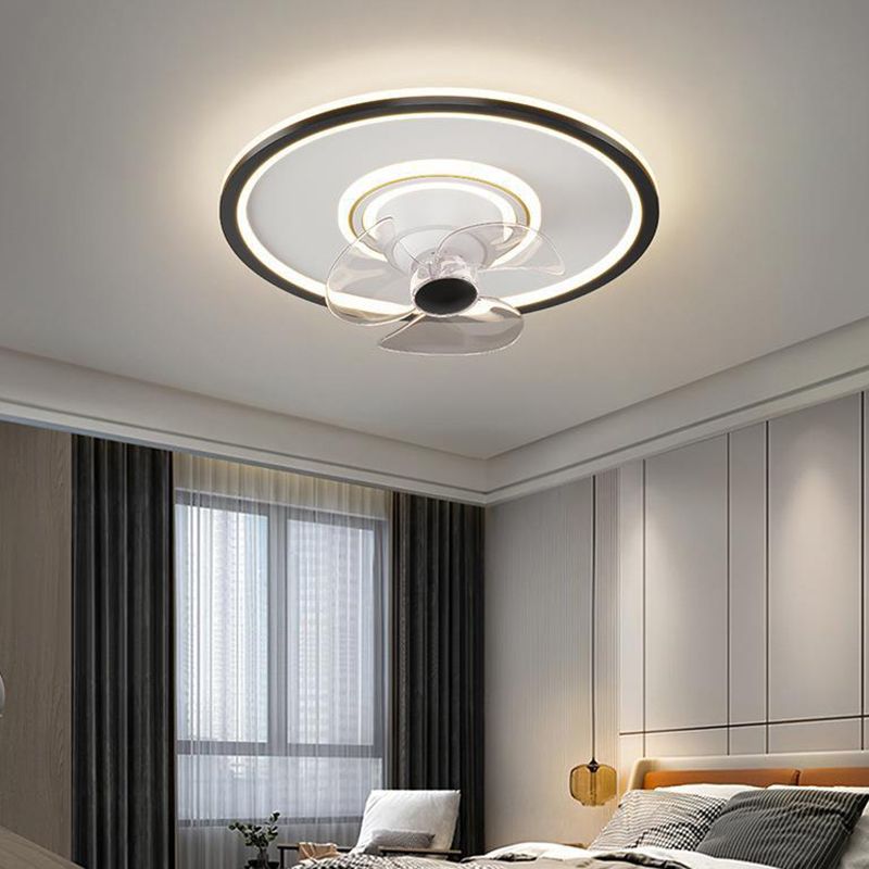 Polish Finish Fan with Light Modernism 3-Blade LED Ceiling Fan for Room