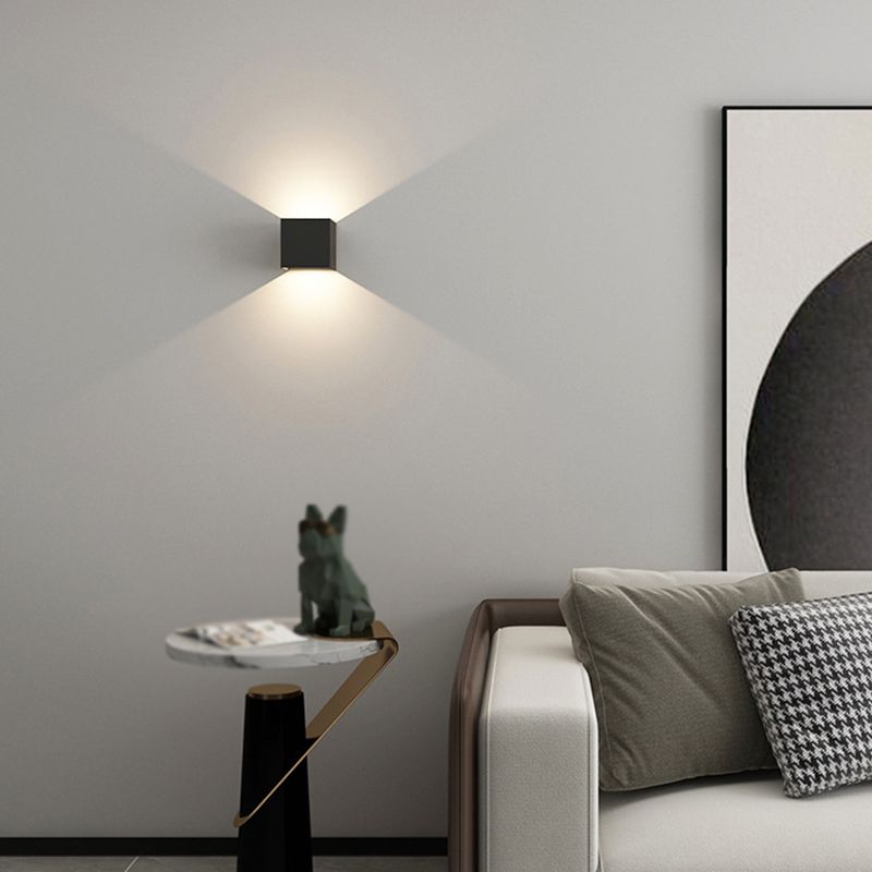 Modernism White/Black 2-Light Wall Mounted Sconce Shaded LED Wall Light