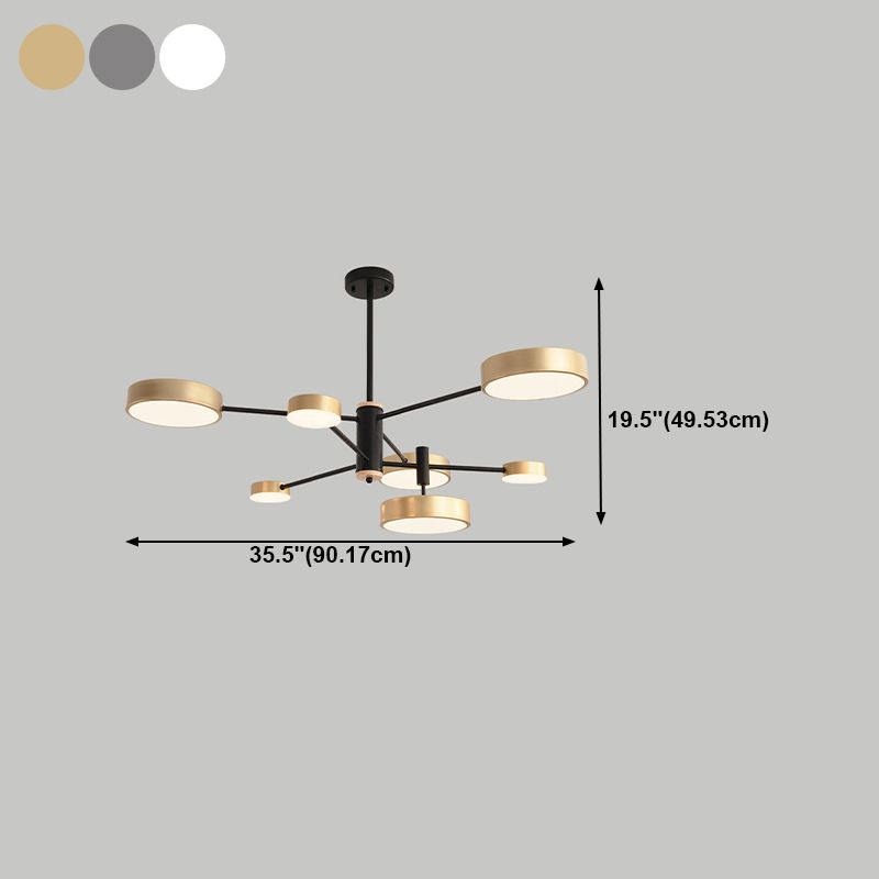 Metal Round Shape Flush Ceiling Light Modern Multi Lights Flush Mount Lighting Fixture