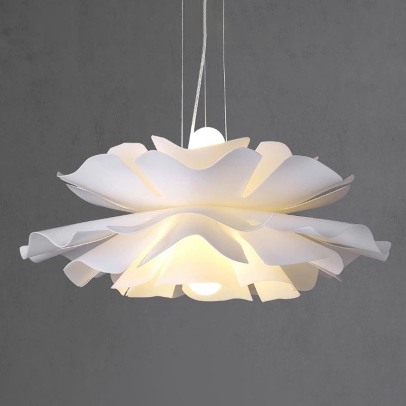 Modern Minimalist Style Blossoming Flower Hanging Pendant Lights Metal 2 Lights Pendant Light for Living Room