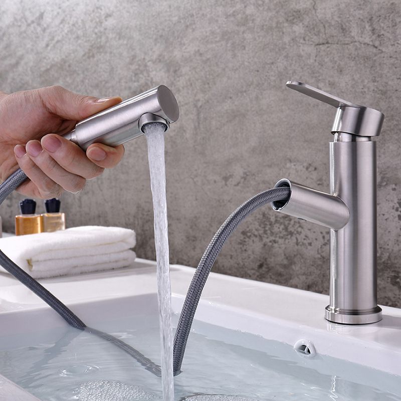 Pull-out Faucet Contemporary Single Handle Faucet with Swivel Spout