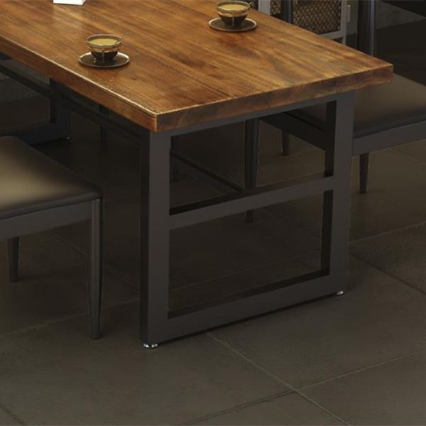 Industrial Style Rectangle Table Set 1/4/5 Pieces Dining Set with Metal Legs for Home Use