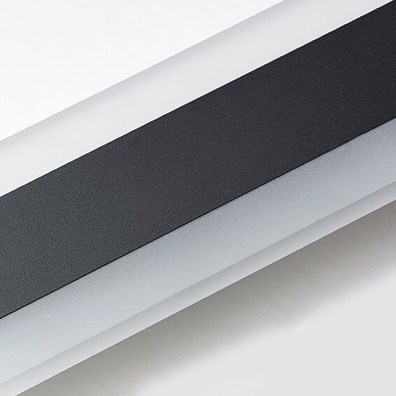 Style moderne Minimaliste Strip Shade Wall Sconce Metal 1 Appliques légères en noir pour la cour