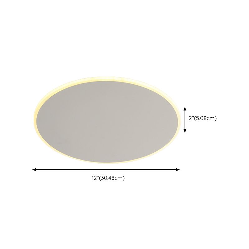 White Single Flush Mount Lighting LED Modern Ceiling Light for Living Room