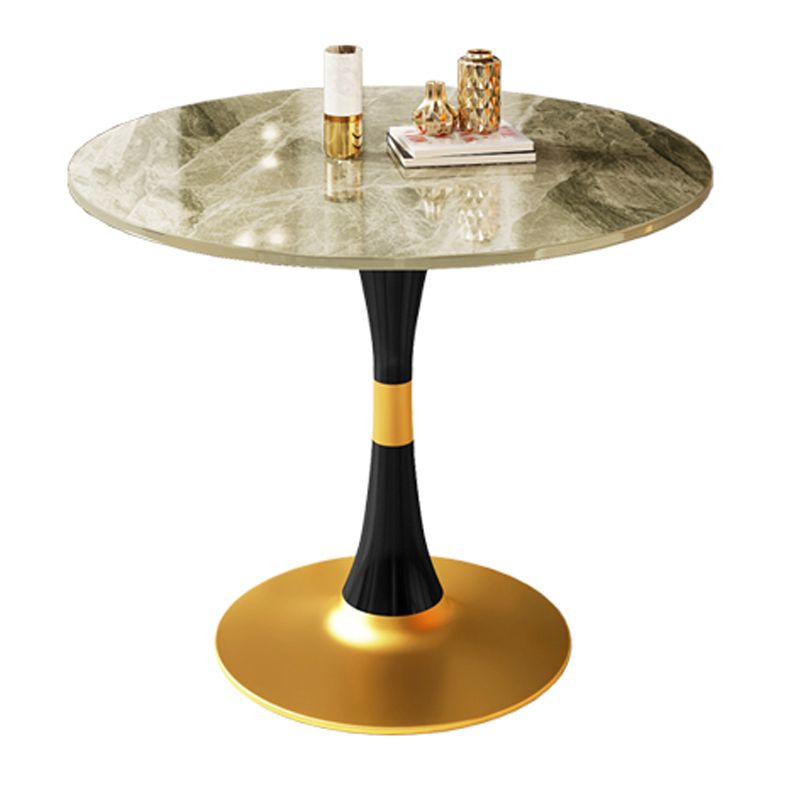 Round Traditional Luxury Dining Table Sintered Stone Table with Tulip Base