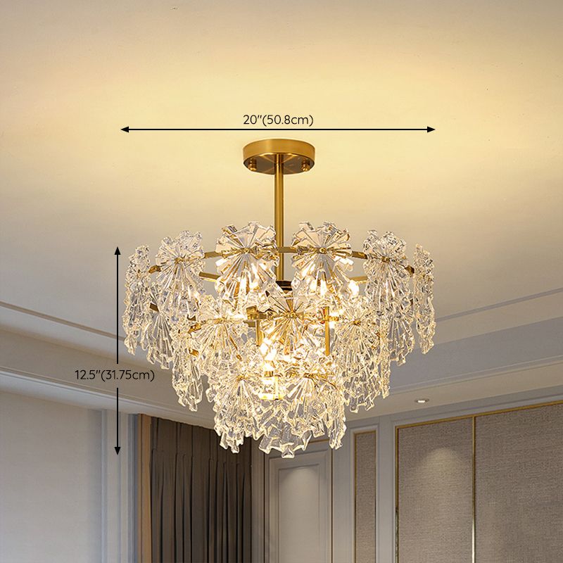 Glass Island Pendants Modern Style Pendant Lights in Gold for Living Room