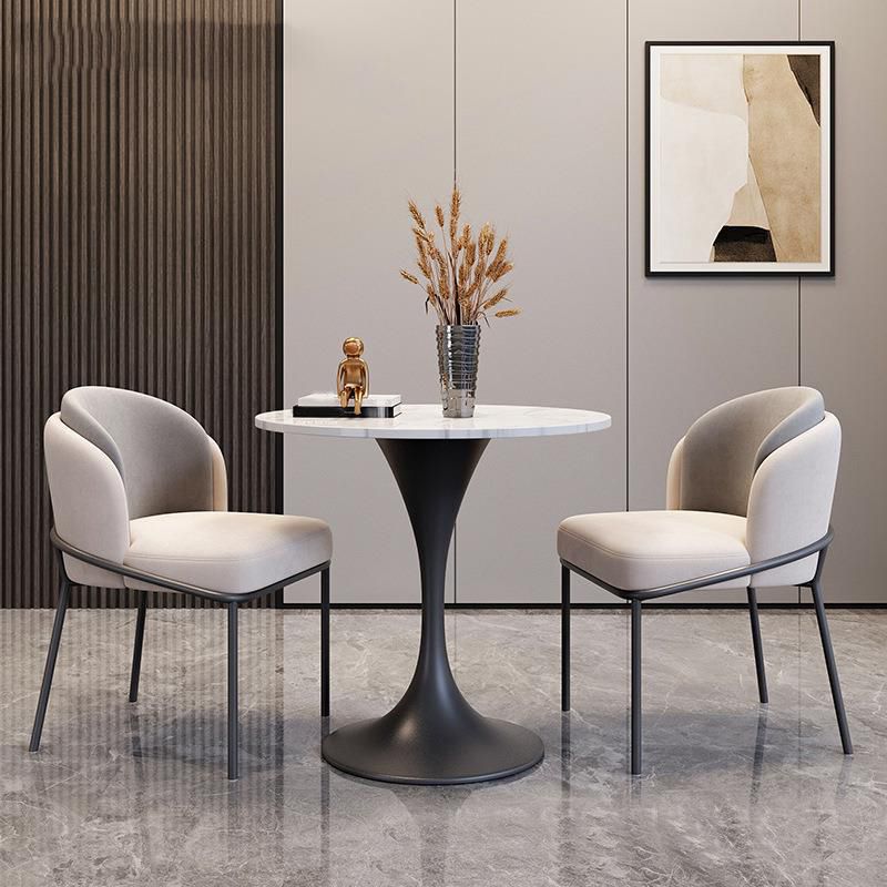 Modern Sintered Stone Dining Set Round 1/2/3/4/5 Pieces Dining Set for Home Use