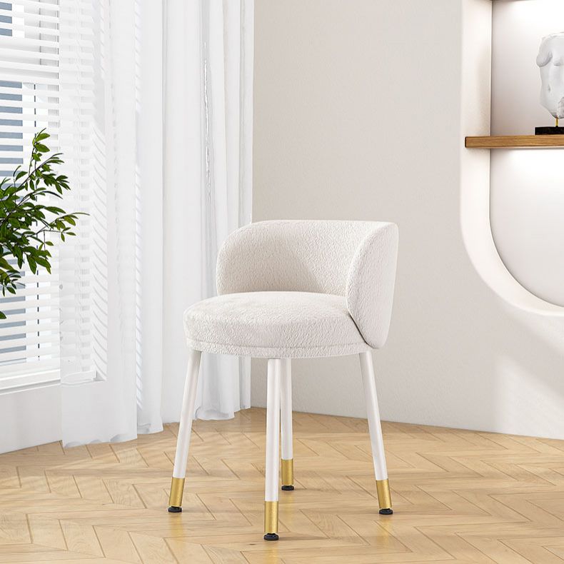 Scandinavian Upholstered Dining Chairs Armless Solid Back Chair