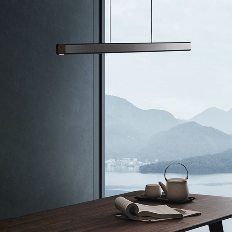 Candelier de techo LED moderno comedor nórdico Luz colgante lineal larga