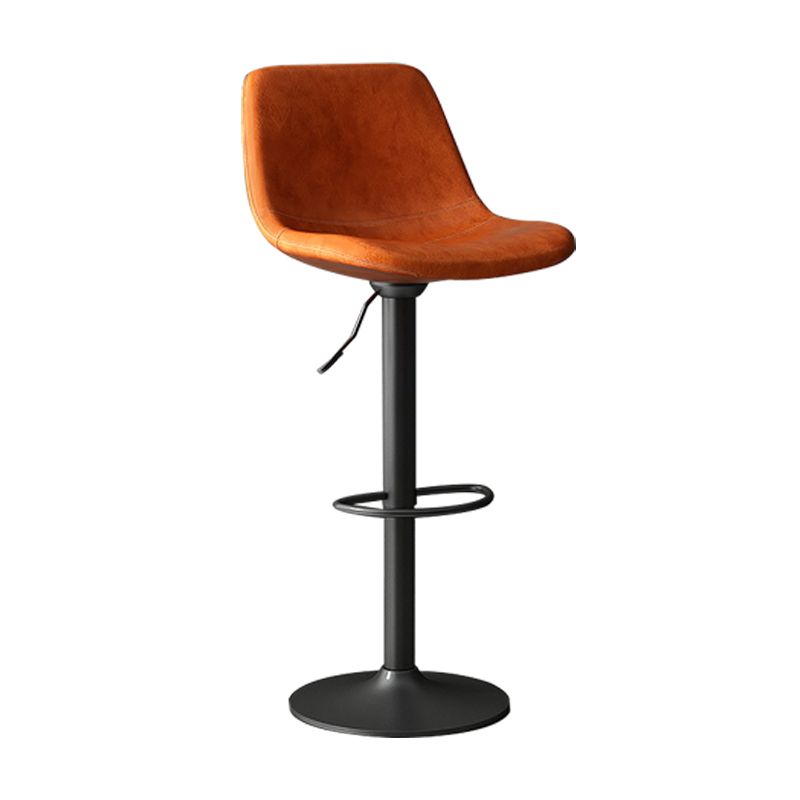 Industrial Style Bar Stools Leather Cushions Rotatable Counter Stools 1 Piece