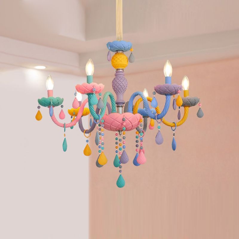 Nordic Macron Chandelier Candle Pendant Lighting Fixtures for Child Room