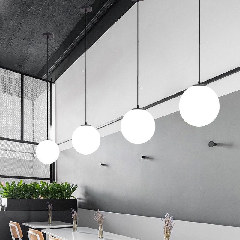 Moderner Stil Kugelform Pendelleuchte Glas 1 Licht anheizen Licht für Esszimmer
