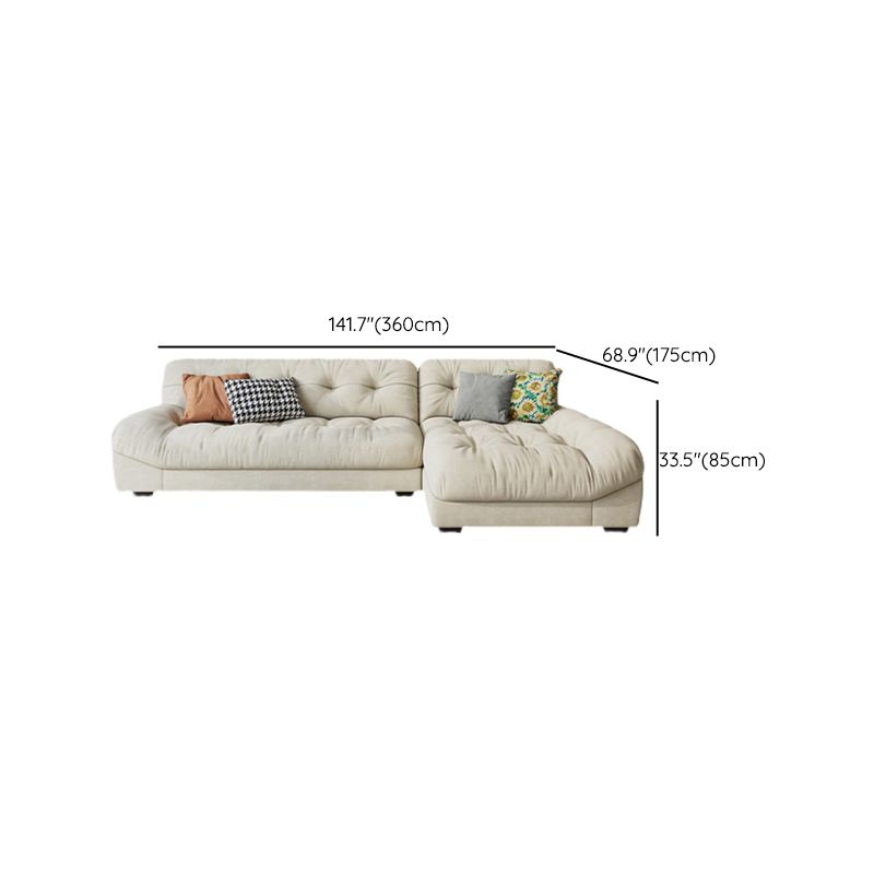 Scandinavian 33.85 " H Armless Tufted Sofa & Chaise for Living Room
