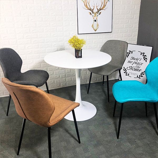 Round Dining Table Modern Tulip Base Fixed Table of Sintered Stone