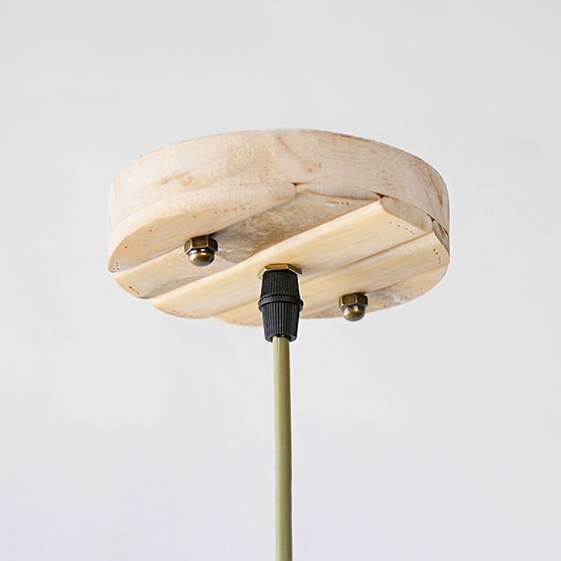 Colgante de suspensión hecha a mano de bambú contemporánea 1 cabeza de madera de madera luz de techo colgante