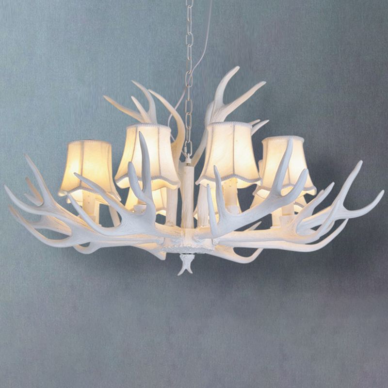 Classic Deer Horn Chandelier Pendant Light Resin Hanging Lighting for Living Room