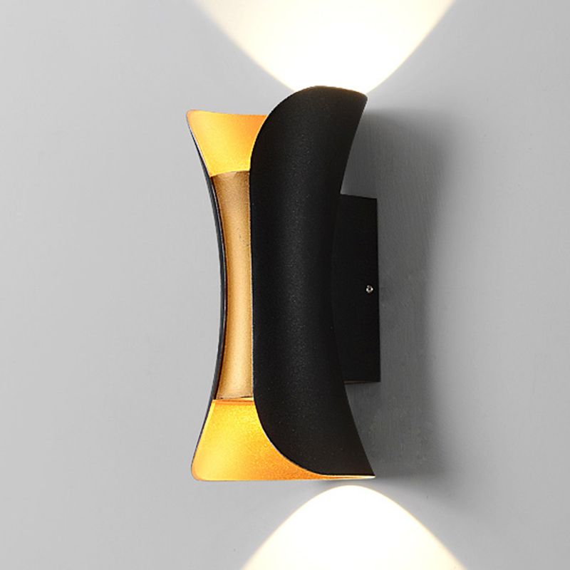 Lampada a parete a LED cilindrica nera nella moderna semplicità in alluminio SPETLE IN MAGLIAMENTO con tonalità di vetro