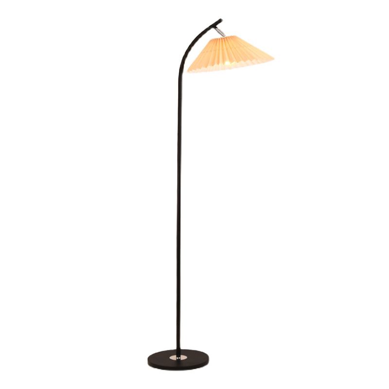 1 Light Cone-Shaped Floor Lamps Modernism Fabric Floor Lamps for Bedroom