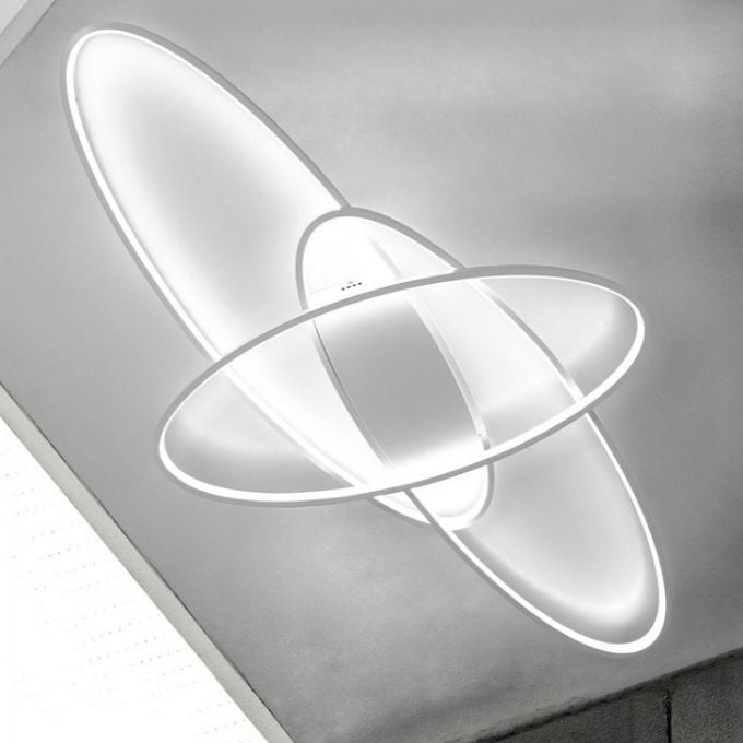 ANELLO OVALE SEMI FLUSH MONTURE LAMINE DEL MOTORE MODERIFICIO SIMPLICITÀ ALLUMINIO LARMINE DEL BACCHI