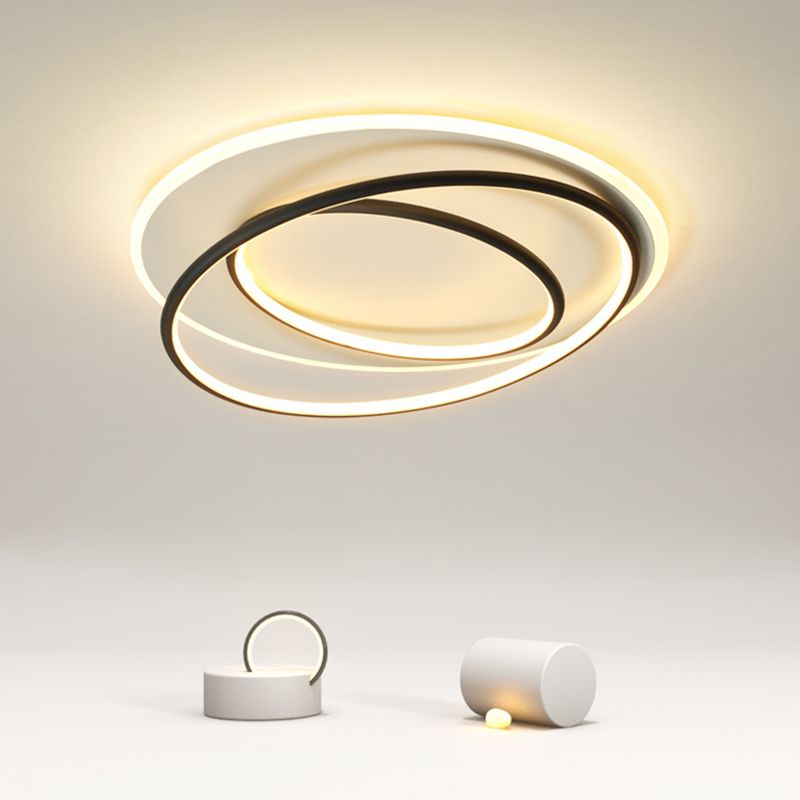 Linear Iron LED Flush Mount Modern Style 3-Light Ceiling Light Fixture for Bedroom