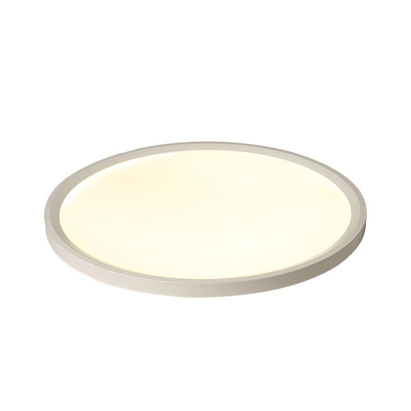 Illuminazione a soffitto rotonda sottile acrilica Simplicity White LED Flush Mount Fixture in luce calda/bianca, 16 "/19.5 "/23.5" Dia