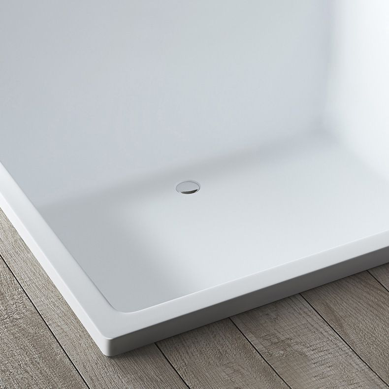 Acrylic Bath Drop-in Soaking Square Modern Center-Front Bathtub