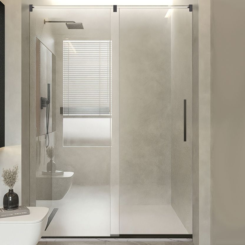 Semi-Frameless Single Sliding Shower Door Transparent Laminated Glass Shower Bath Door