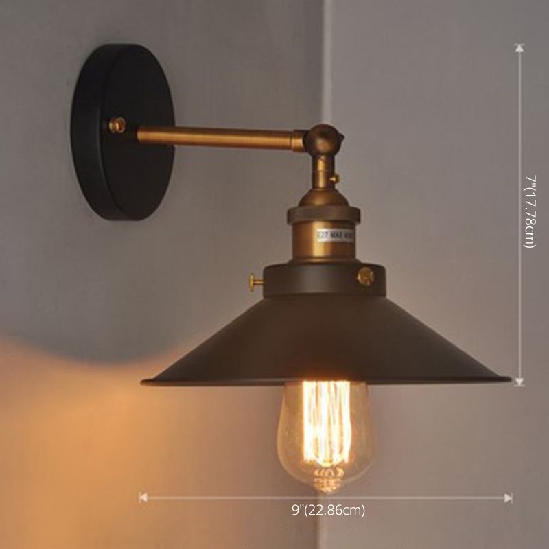 Bewaffnete Metallwandleuchten Amerikaner Retro Industrial Style 1 Lichtleuchte