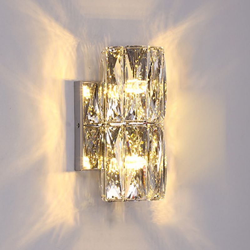Modern Style Linear Shape Wall Sconce Crystal Sconces for Living Room