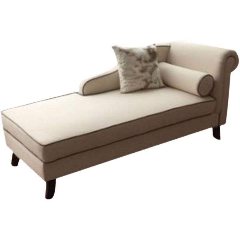 Farmhouse Style Chaise Solid Color Chaise Lounge with Rolled Arms