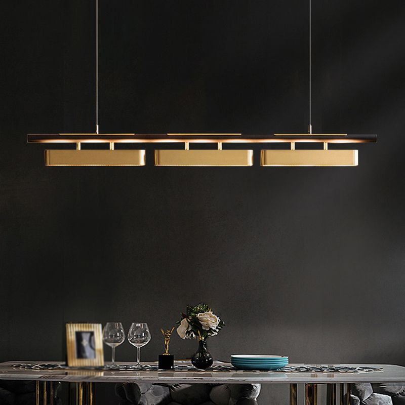 Modern 2/3/4-Light Black Ceiling Light Metal Kitchen Island Lighting for Dining Room
