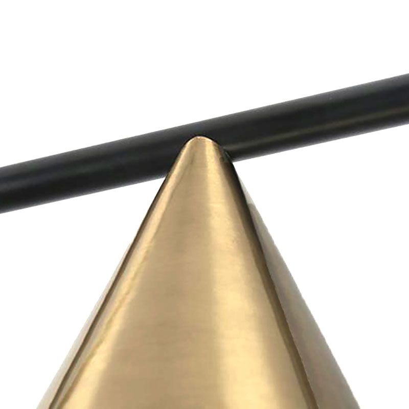 Triplo lampadario lineare Lamera lineare Contemporary Metal Island Lighting in nero/oro