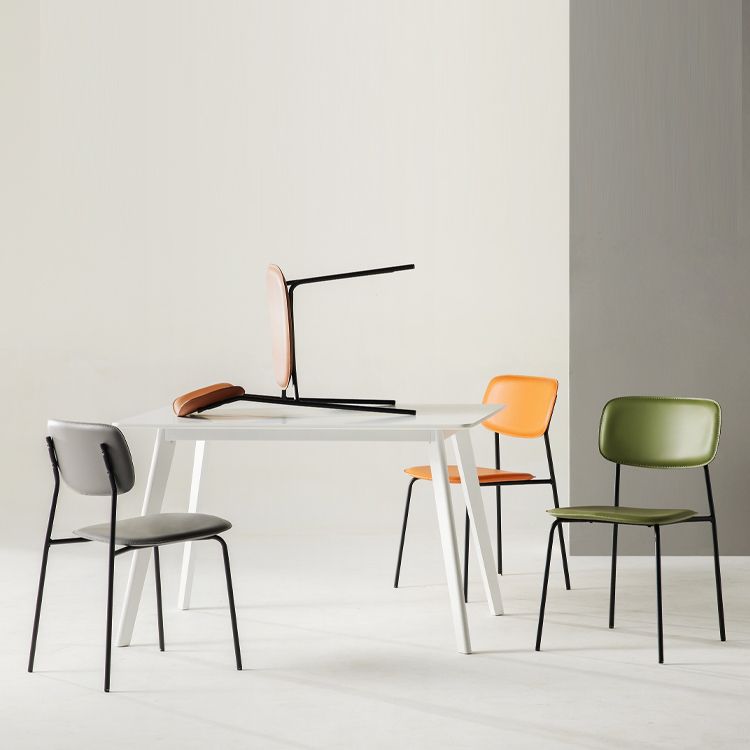 Chaise d'appoint empilable, chaise industrielle à dossier ouvert, sans accoudoirs, pour salle à manger