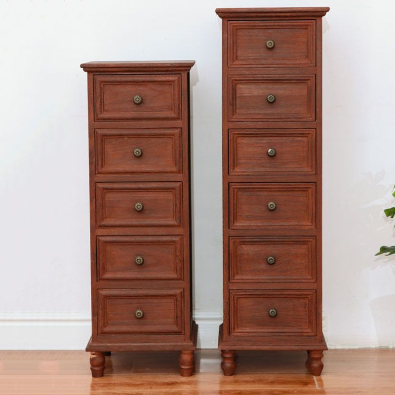 Nautical Solid Wood Storage Chest Bedroom Vertical Chest with Drawers