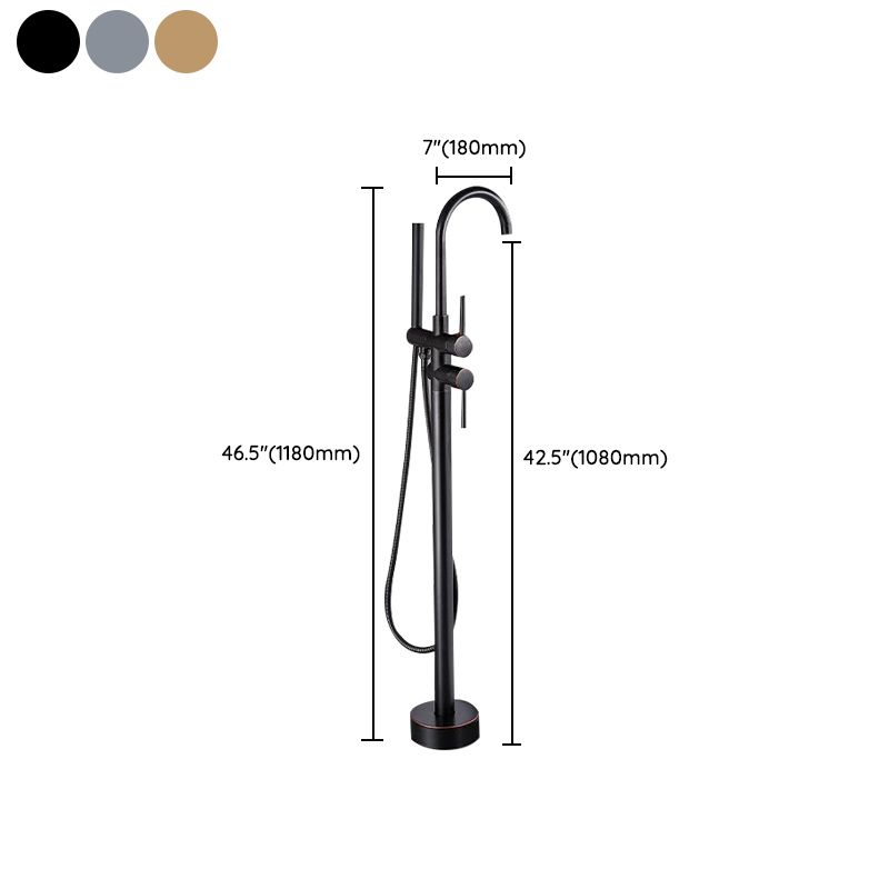 Floor Mounted Metal Freestanding Tub Filler One Hold Freestanding Tub Filler Trim