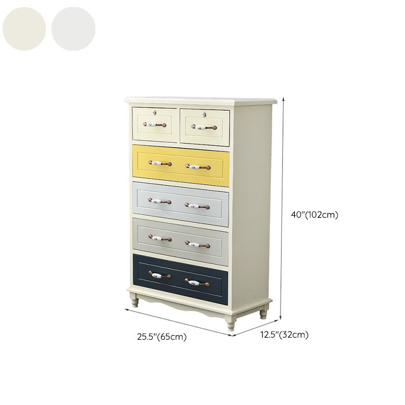 Glam Chest Bedroom Solid Wood Storage Chest in White with Drawers
