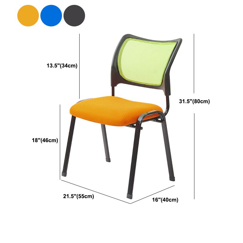 Mesh Desk Chair Low Back No Wheels Fixed Arms Conference Chair