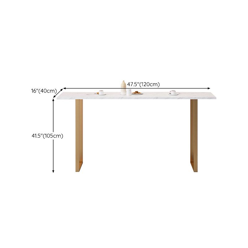 Glam Pub Table Rectangle Bar Height Bar Table for Cafe and Breakroom