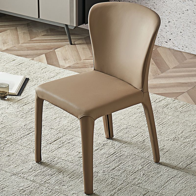 Modern Indoor Armless Dining Chair Faux Leather Side Chair for Home
