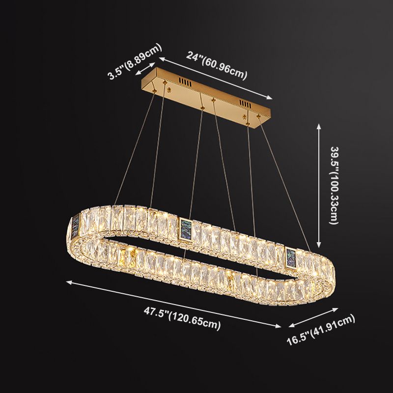 Geometrische Formen Deckenpendelleuchte Licht moderner Luxusstil Kristallleuchte Lampe