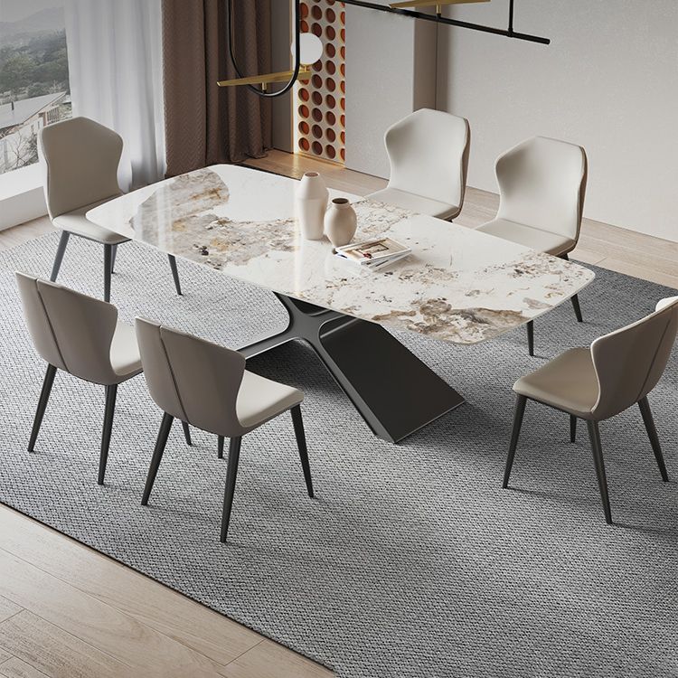 Modern Sintered Stone Top Dining Set Rectangle 1/2/4/5/6/7 Pieces Dining Room Table Set