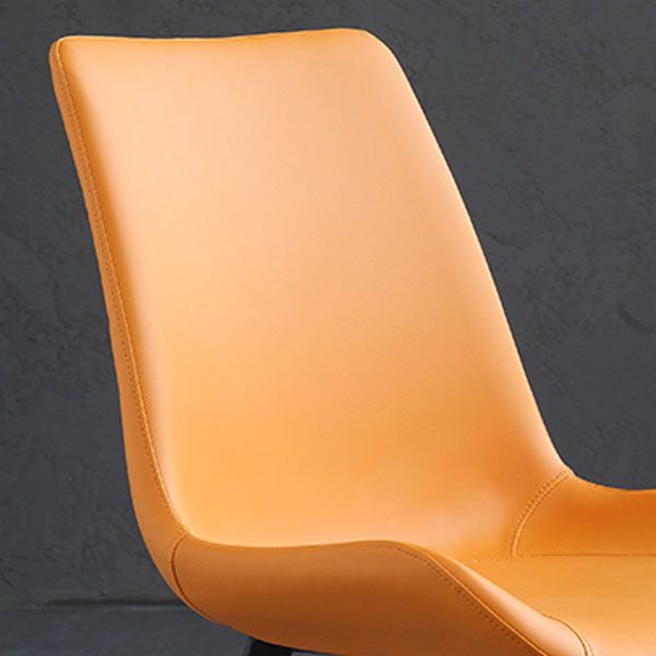 Armless Dining Chairs Industrial Faux Leather Kitchen Chairs for Dining Room