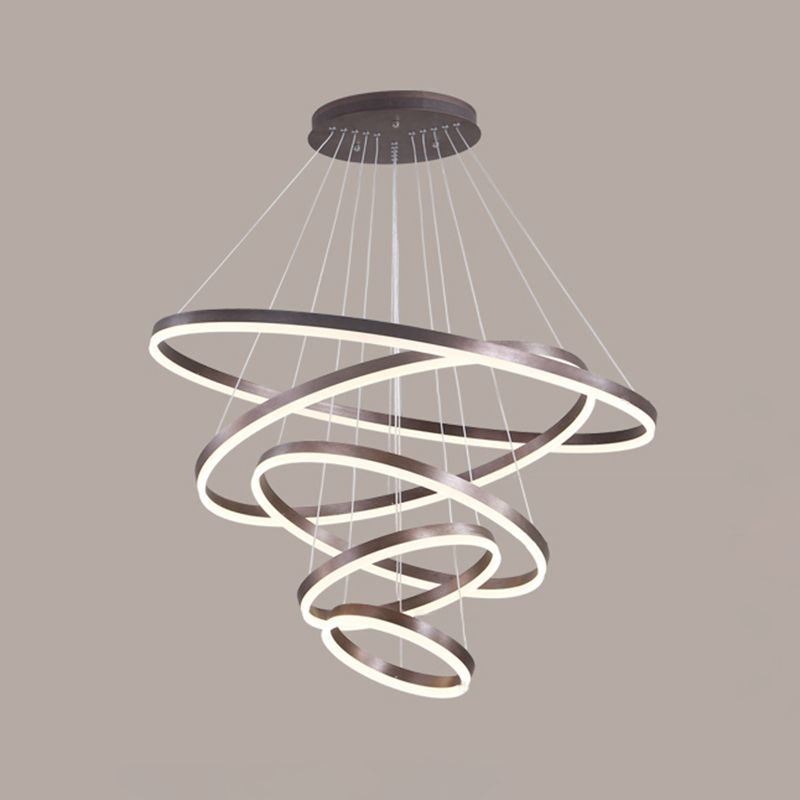 Multi-Rings Multi-Layer Modern Simple Style Metal Hanging Chandelier Lighting Fixtures