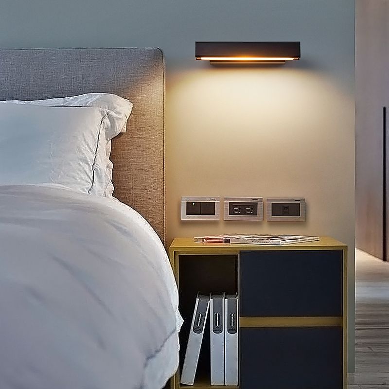 Contemporary Style Metal Wall Sconce 1 Light Led Rotating Wall Light for Living Room