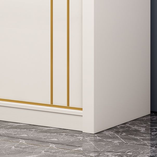 Contemporary Wooden Wardrobe White Wardrobe Closet with Sliding Door