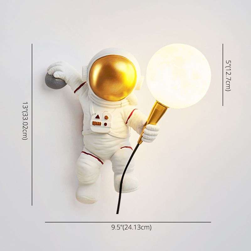 Astronaut Modeling Spherical Wall Sconce Lights Creative Resin Sconces
