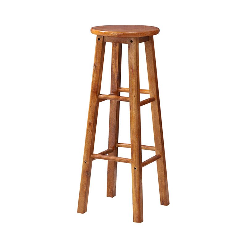 Taburete de bar de madera de la cocina del taburete sin brazos moderno del contador del respaldo con el asiento y el pedal de madera